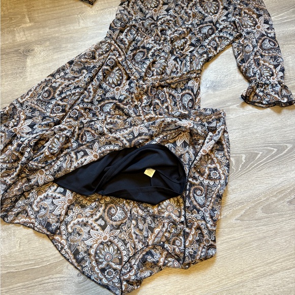 NY Collection Black and White Tiered Midi Dress- Size S - Picture 10 of 12